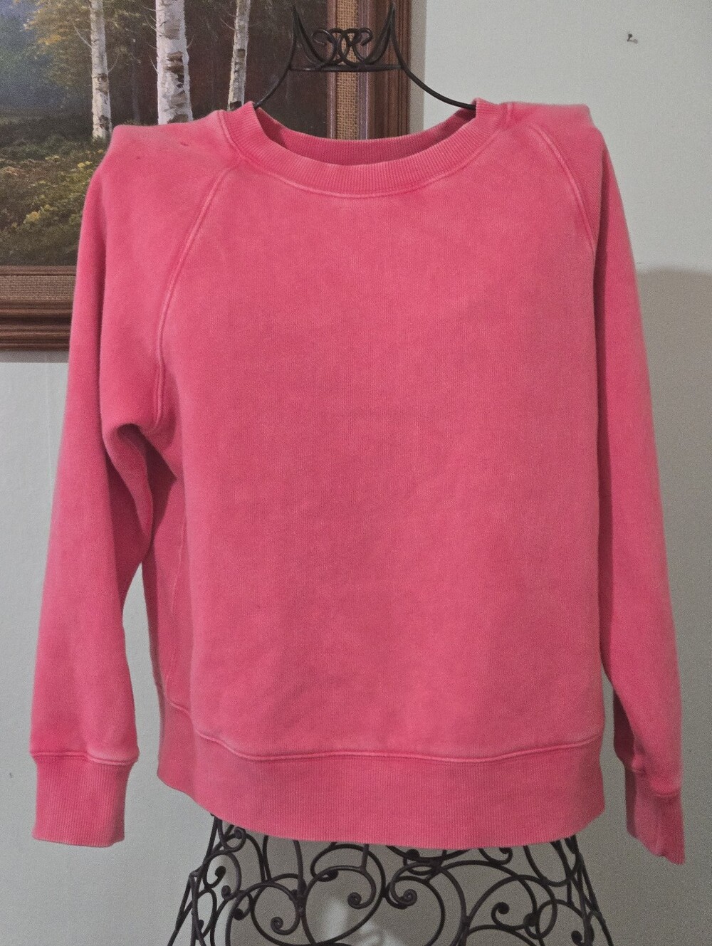 New Free People Cropped Sunwashed Pink Sweatshirt S *flaw